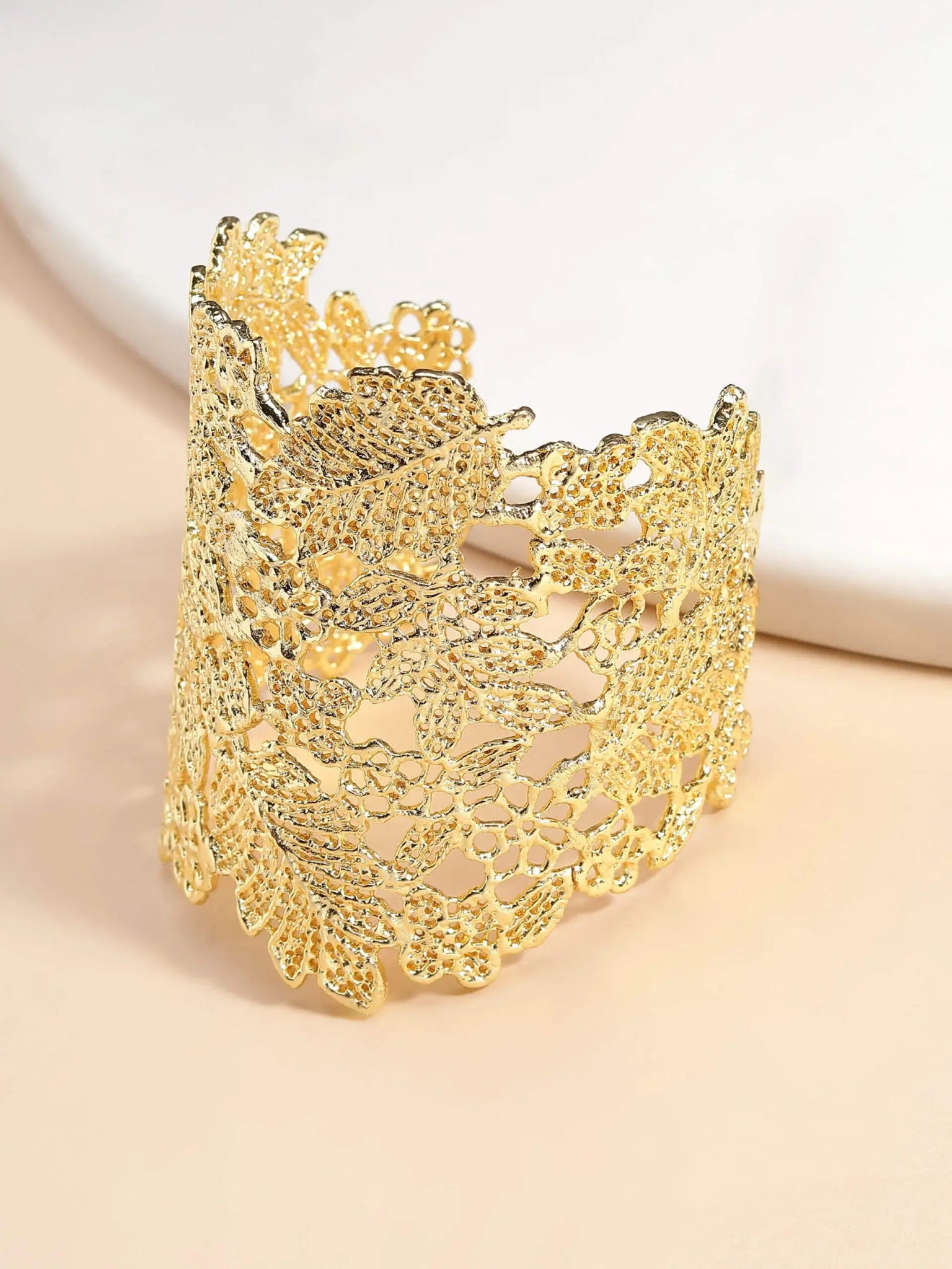 Stella Leaf Textured Cuff Bracelet - My Store